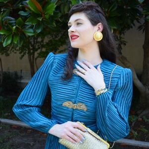 Vintage 1980's Electric Blue Two-Piece Set